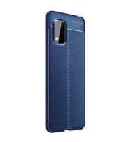 Xiaomi Mi 10 Lite Zoom Deri Görünümlü Silikon Lacivert