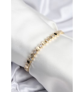 Pirinç VIP Seri Gold Renk Petek Model Kadın Bileklik - TJ-BB7925