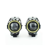 U7 Motosiklet Sis Far Led Mercekli Angel Led (2 Adet) 3 Modlu