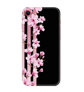 Apple iPhone 5 6 7 8 Plus Se XR Kılıf Desemli Silikon Pink Flowers 3 1393