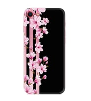 Apple iPhone 5 6 7 8 Plus Se XR Kılıf Desemli Silikon Pink Flowers 3 1393
