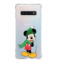 Samsung Galaxy S10 Plus  Köşe Korumalı Antişok Kapak Mickey Mouse Tasarımlı Şeffaf  Kılıf