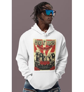 Guns N' Roses Rock Metal Baskılı Unisex Oversize Müzik Grubu Hoodie