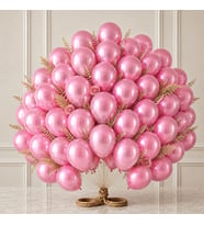 Pembe Renk Lateks Metalik Balon (30 cm) - 50 Adet