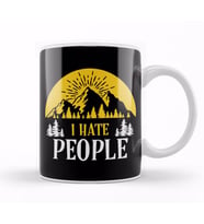 Cute & Funny I Hate People Camping Nature Camp Pun Kupa Bardak Porselen