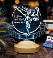 Karateci Hediyesi, Jiu-Jitsu, Ju-Jutsu Kung Fu Karate Tekvando Judo Aikido Dövüş Sporcusuna Hediye 3D Led Lamba