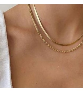 2Lİ SET İTALYAN EZME BURGU KADIN KOLYE GOLD ÇELİK ÜZERİ ALTIN KAPLAMA GARANTİ BELGELİ