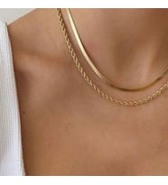 2Lİ SET İTALYAN EZME BURGU KADIN KOLYE GOLD ÇELİK ÜZERİ ALTIN KAPLAMA GARANTİ BELGELİ