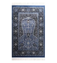 Lale Mihrap  Seccade  Ultra Lüks % 100 Modal, Sık Dokuma Halı  Seccade- Saks Mavi (80x120 cm)