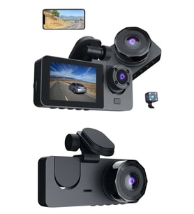 3 Kameralı 2 İnç 1080P Araç İçi Kamera Sürüş Kamerası CarPlay