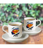Superman Tasarımlı İkili Türk Kahvesi Fincanı Seti