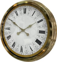 River World Duvar Saati Metal Roma Rakamlı Rengi Gold 60 cm