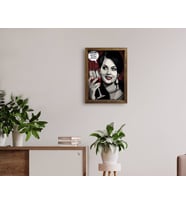 BK Home Türkan Teyze Tasarımlı Doğal Masif Ahşap Çerçeveli Tablo 45x65cm-38