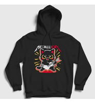 Presmono Unisex Siyah Metallicat Metallica Kedili Kapüşonlu Sweatshirt 460530tt
