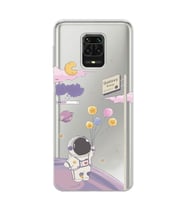 Xiaomi Redmi Note 9S - Redmi Note 9 PRO Uyumlu Astronot Tasarımlı Şeffaf Telefon Kılıfı