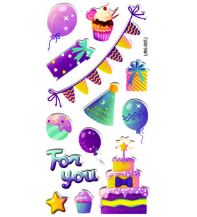 Sticker Kabartmalı Stiker Defter Planlayıcı Etiket (Lrk005)-17x9 cm- Parti Pasta