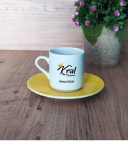 Kral Babam Babaya Hediye Türk Kahvesi Fincanı Sarı Babalar Günü Hediyesi