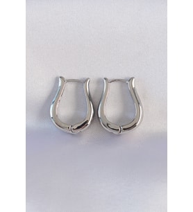 Pirinç Gümüş Renk İçi Boş Gül Küpe TJ-BKP8977
