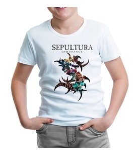 Sepultura - Endurance Logo Beyaz Çocuk Tshirt