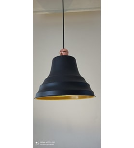 Dylight Retro Metal Siyah Bakır Duylu Dekoratif Rustik Tekli Sarkıt Avize Çap:27 cm
