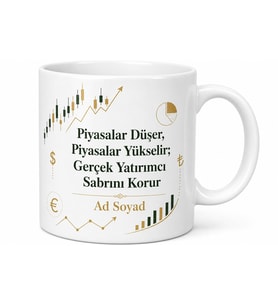 Finans Analiz Borsa Kripto Para Yatırım Merkez Bankası Temalı Porselen Kupa Bardak Hediye