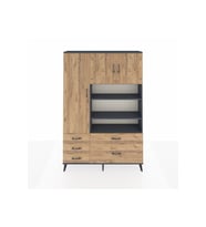Arges Gardrop 9 Raflı 5 Çekmeceli 3 Kapaklı 132x30x195 Antrasit-Çam