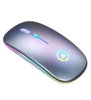 Şarj Edilebilir Kablosuz LED Işıklı Sessiz Mouse – Ergonomik ve Hassas Kullanım (Silver)
