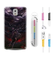 Samsung Note 3 4 5 8 9 20 Ultra 10 Lite Kılıf Kablo Koruma Spiral Silikon Dark Deer 1786