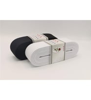 Gül Sert Dokuma Paça Lastikleri Gümüş 6 Cm - 10 mt Beyaz