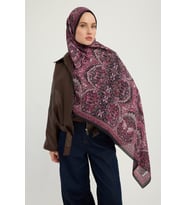 Schaless Ebedi Saraylar - Vizon - Vierra Desenli Viskon Şal - 70x190 Cm (Vişne)