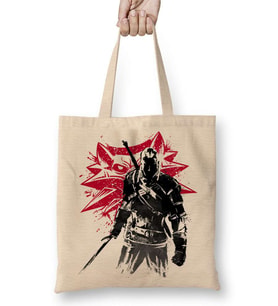 The Witcher Wolf Silhouette Bez Çanta Uzun Saplı