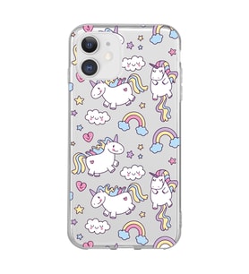 Iphone 11 Uyumlu Unicorn Tasarımlı Şeffaf Telefon Kılıfı