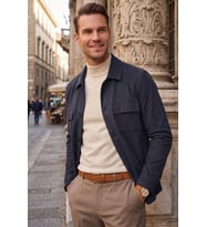 DeepSEA Erkek Slim Fit Tüylenmeyen Kırışmayan Siyah Süet Ceket – Astarlı Gömlek Yaka 2704503