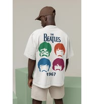 1967 The Beatles Müzik Grubu Baskılı Unisex Oversize Tişört