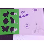 3D Baskı Hayvan Figürleri Çizim Şablonu - Çoklu Desen Kalıbı - Yeşil