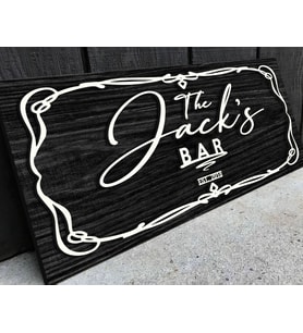 BK Gift Kişiye Özel Kabartma Tasarım Siyah(Ebony) Ahşap Bar Tabelası, Home Bar Tabela, Rustik Ev Dekorasyonu, Duvar Dekoru-4