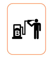 Oto Yakıt Depo Yakıt Kapağı Sticker Siyah 14*10 Cm