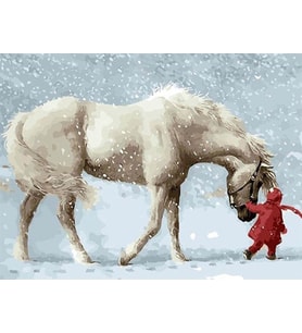 Kırmızı Başlıklı Minik Sayılarla Boyama Seti(40x50 cm Tuval Şasesine Gerili)
