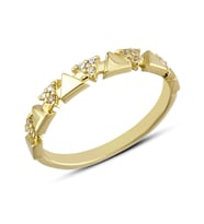 14 Ayar Altın Üçgen Taşlı Yüzük YZK322 (Çok Renkli)