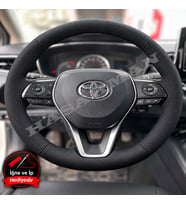 Toyota Yaris Cross Dikme Direksiyon Kılıfı Premium Komple Delikli Deri Siyah Dikiş 2020-2026