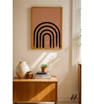 Turuncu Kemer Minimal, Ahşap Çerçeveli Duvar Tablosu - Modern Ev Dekorasyonu