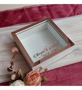 25x25 Cm Beyaz-Rose Derin Anı Çerçevesi-6 Cm Derinlikli Anı Çerçevesi! İsimli-Ledsiz! Hkm Ticaret
