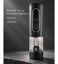 Mutfak ve Sofra Kullanımına Uygun Çift Hazneli Elektrikli Tuz Karabiber Öğütücü