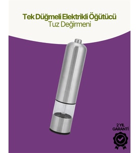 Elektrikli Baharat Öğütücü Pilli Paslanmaz Çelik Otomatik Tuz Karabiber Değirmeni - Lisinya
