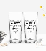 BK Gift Kişiye Özel Renkli Baskılı Unutmayın Ki Tasarımlı İkili Rakı Bardağı Seti-1 (Beyaz)