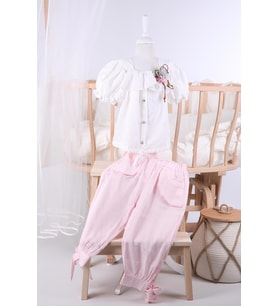 Babyhola Kız Çocuk Şık Bayramlık Mezuniyet Takım 0911 (Pembe)