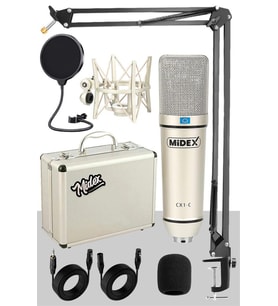 Midex CX1 STA Üst Seviye Condenser Stüdyo Ses Kayıt Mikrofonu Stand Filtre Seti