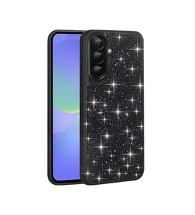 Samsung Galaxy A56 Kılıf Parlak Taşlı Tasarım Pırlanta Kapak (Siyah)