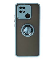 Newface Xiaomi Poco C40 Kılıf Montreal Yüzüklü Silikon Kapak - Buz Mavi