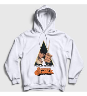 Presmono Unisex Beyaz Cover Film Otomatik Portakal A Clockwork Orange Kapüşonlu Sweatshirt 242083tt